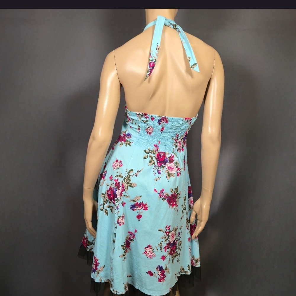 Y2K retro Betsey inspired cotton halter dress, size M - Picture 7 of 9